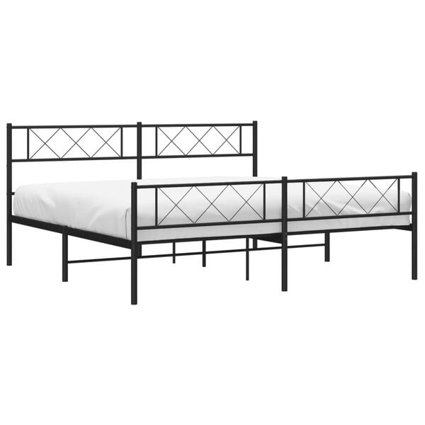 Vidaxl Metallbettgestell 200x200 cm - Schwarz - Outlet bis zu 35% Rabatt