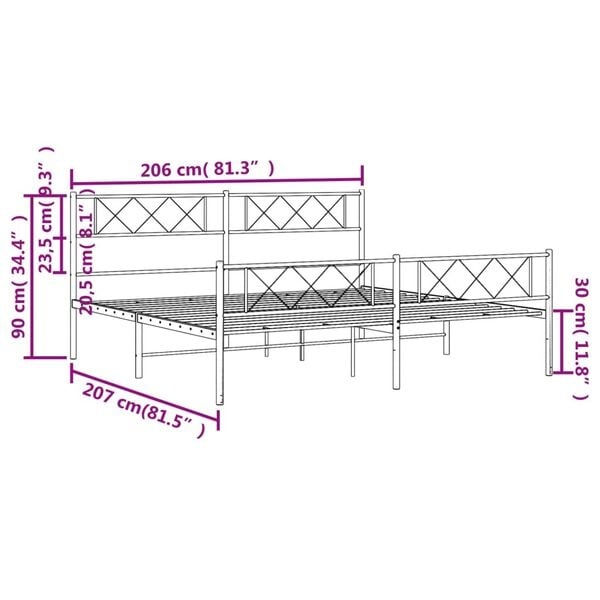 Vidaxl Metallbettgestell 200x200 cm - Schwarz - Outlet bis zu 35% Rabatt