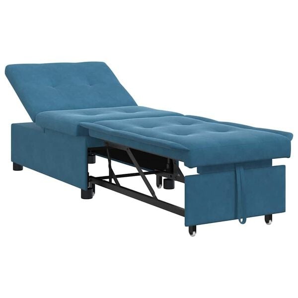 Vidaxl Modernes Schlafsofa in Blau, Samt - Outlet bis zu 35% reduziert