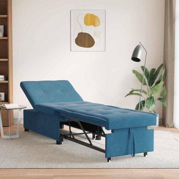 Vidaxl Modernes Schlafsofa in Blau, Samt - Outlet bis zu 35% reduziert