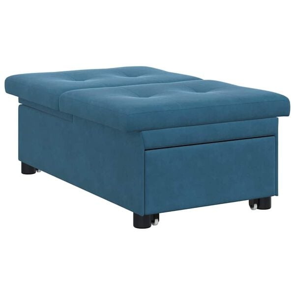 Vidaxl Modernes Schlafsofa in Blau, Samt - Outlet bis zu 35% reduziert