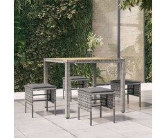 Vidaxl 4x Garten-Fußhocker mit Kissen Grau - 56% Rabatt