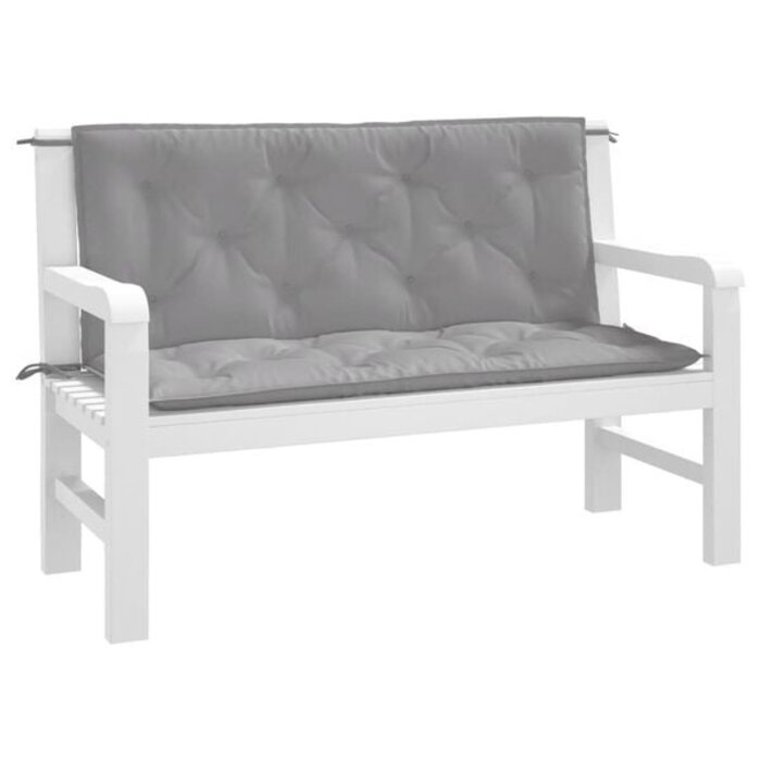 Vidaxl Gartenbankkissen 2er-Set 120x50x7 cm Grau - bis zu 33% reduziert