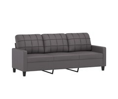 Vidaxl 3-Sitzer Sofa 180 cm Kunstleder Grau - 56% Rabatt