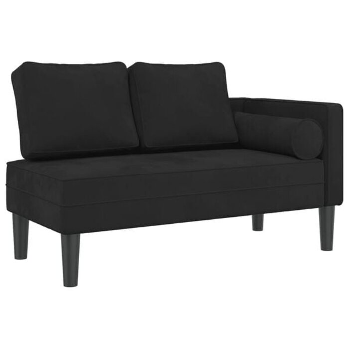 Vidaxl Chaiselongue aus Samt, Schwarz - Jetzt bis zu 28% Rabatt