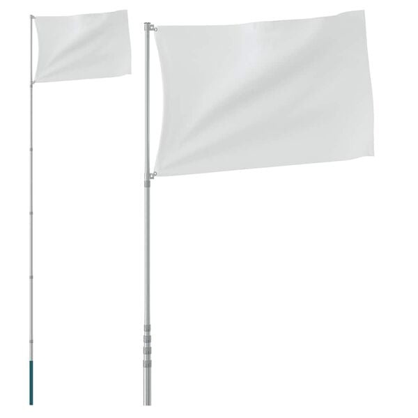 Vidaxl Teleskop-Flaggenmast aus Aluminium 5,55 m - Silber bis zu 29% reduziert