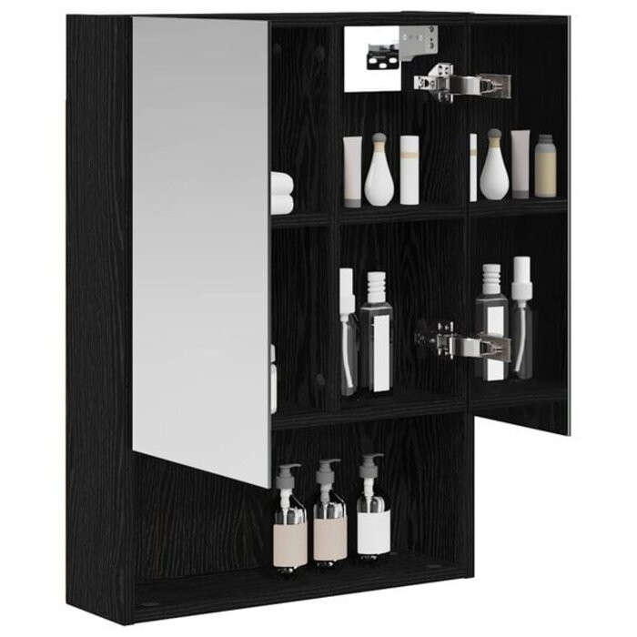 Vidaxl Moderner Spiegelschrank Schwarz Eiche 50x70cm - bis zu 34% Rabatt