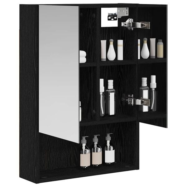 Vidaxl Moderner Spiegelschrank Schwarz Eiche 50x70cm - bis zu 34% Rabatt
