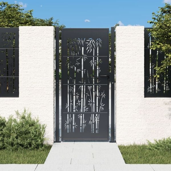 Vidaxl Gartentor Bambus-Design 105x180 cm Anthrazit - bis zu 35% Rabatt