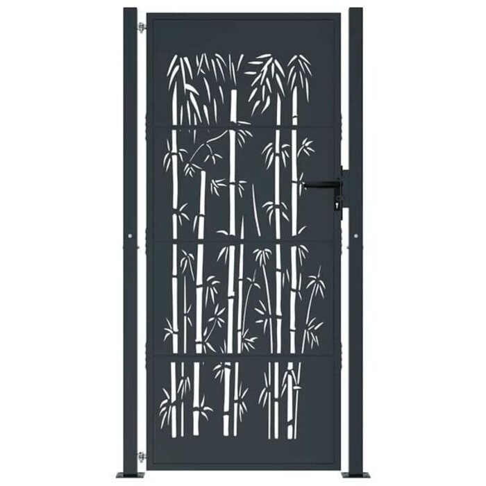 Vidaxl Gartentor Bambus-Design 105x180 cm Anthrazit - bis zu 35% Rabatt