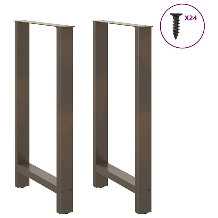 Vidaxl Bartischgestell 2er-Set, Stahl, natur, 60x100 cm - jetzt bis zu 34% sparen