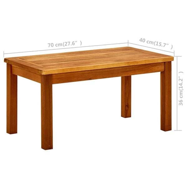 Vidaxl Gartentisch aus massivem Akazienholz 70x40x36 cm - Jetzt bis zu 34% Rabatt