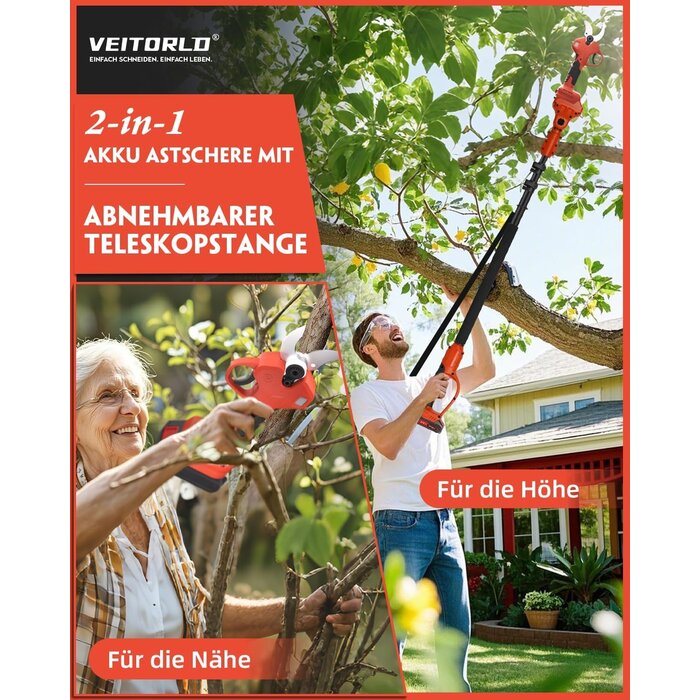 Elektrische Teleskop-Astschere 40 mm - jetzt bis zu 35 % Rabatt sichern!