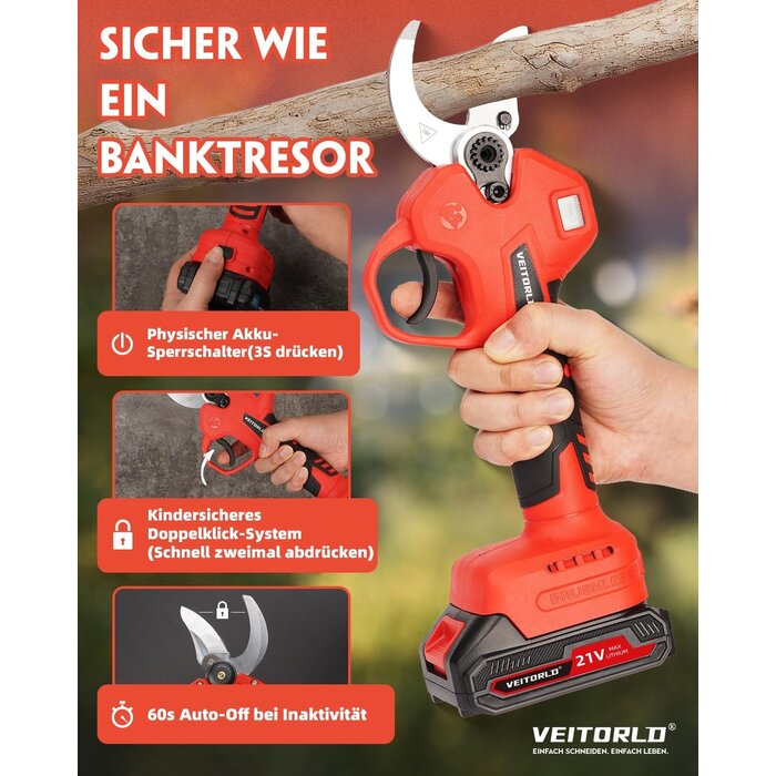 Elektrische Teleskop-Astschere 40 mm - jetzt bis zu 35 % Rabatt sichern!