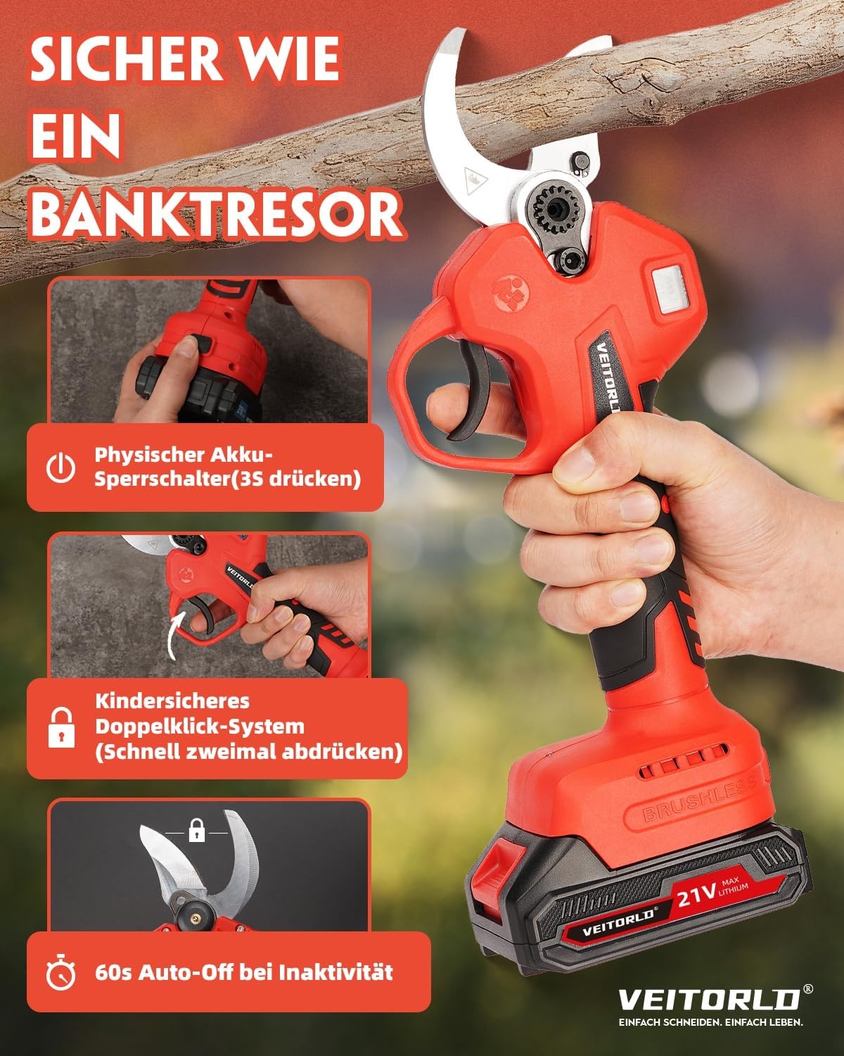 Elektrische Teleskop-Astschere 40 mm - jetzt bis zu 35 % Rabatt sichern!