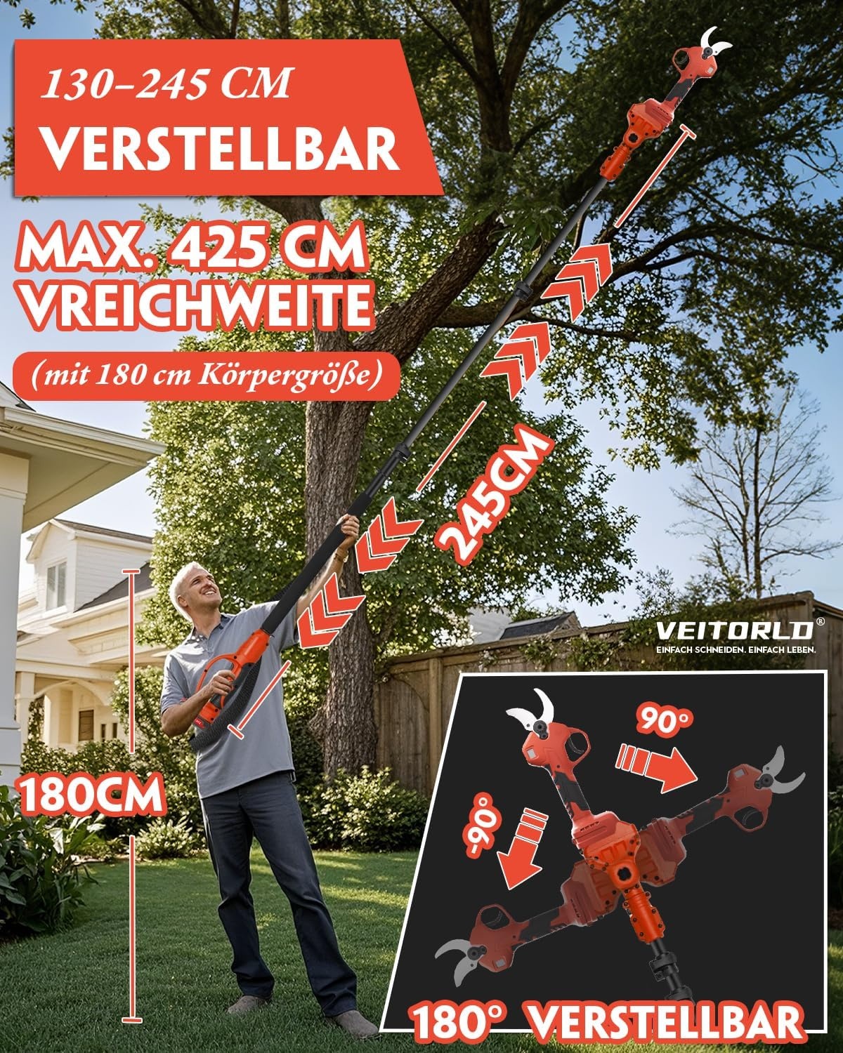 Elektrische Teleskop-Astschere 40 mm - jetzt bis zu 35 % Rabatt sichern!