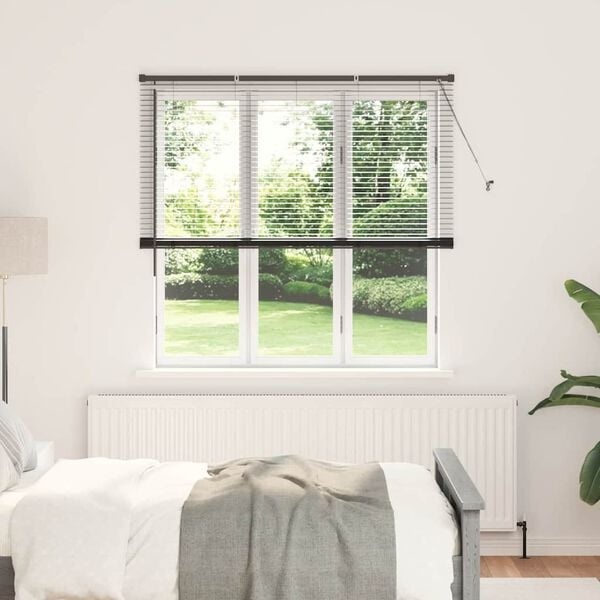 Vidaxl Aluminium Jalousie Schwarz 175 x 140 cm, 25 mm Lamellen - bis zu 33% reduziert