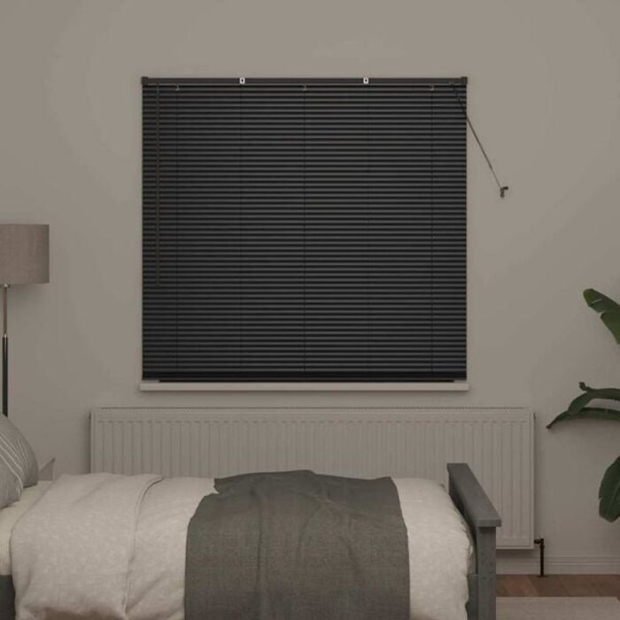 Vidaxl Aluminium Jalousie Schwarz 175 x 140 cm, 25 mm Lamellen - bis zu 33% reduziert