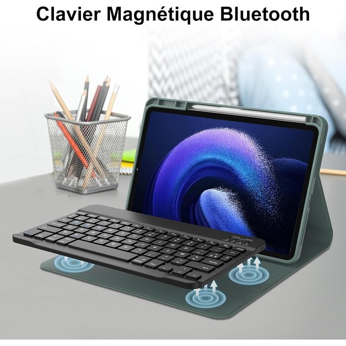 Tastaturhülle für Xiaomi Pad 6 / 6 Pro - AZERTY - Dunkelgrün - bis zu 27% Rabatt