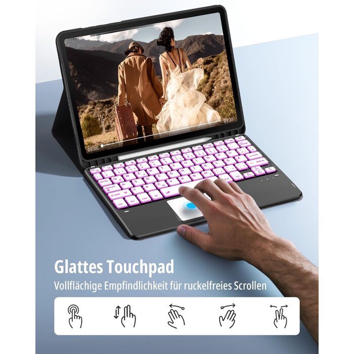 Tastatur-Hülle für Galaxy Tab S9 FE/S9 mit Touchpad & RGB - Bis zu 27% sparen