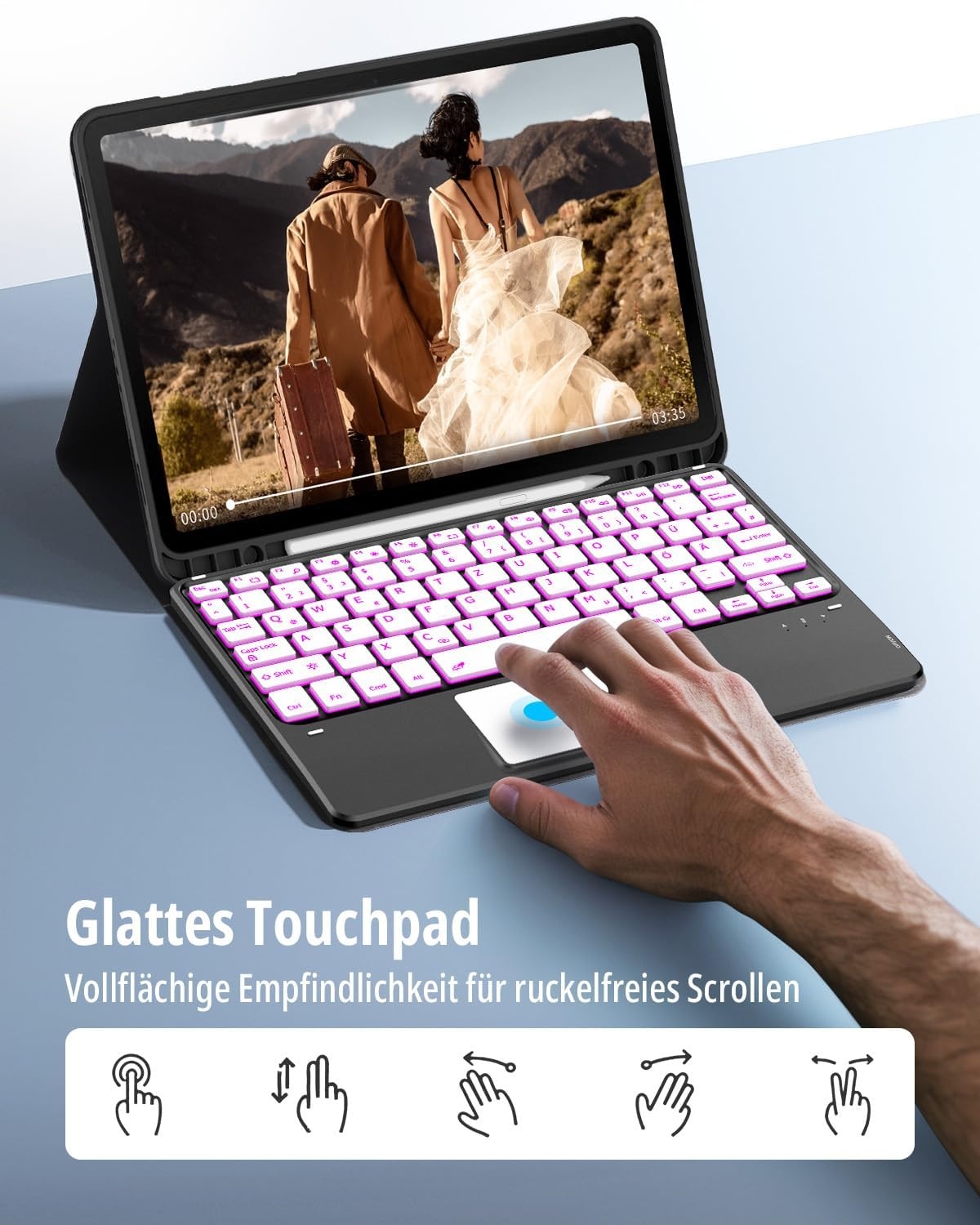 Tastatur-Hülle für Galaxy Tab S9 FE/S9 mit Touchpad & RGB - Bis zu 27% sparen