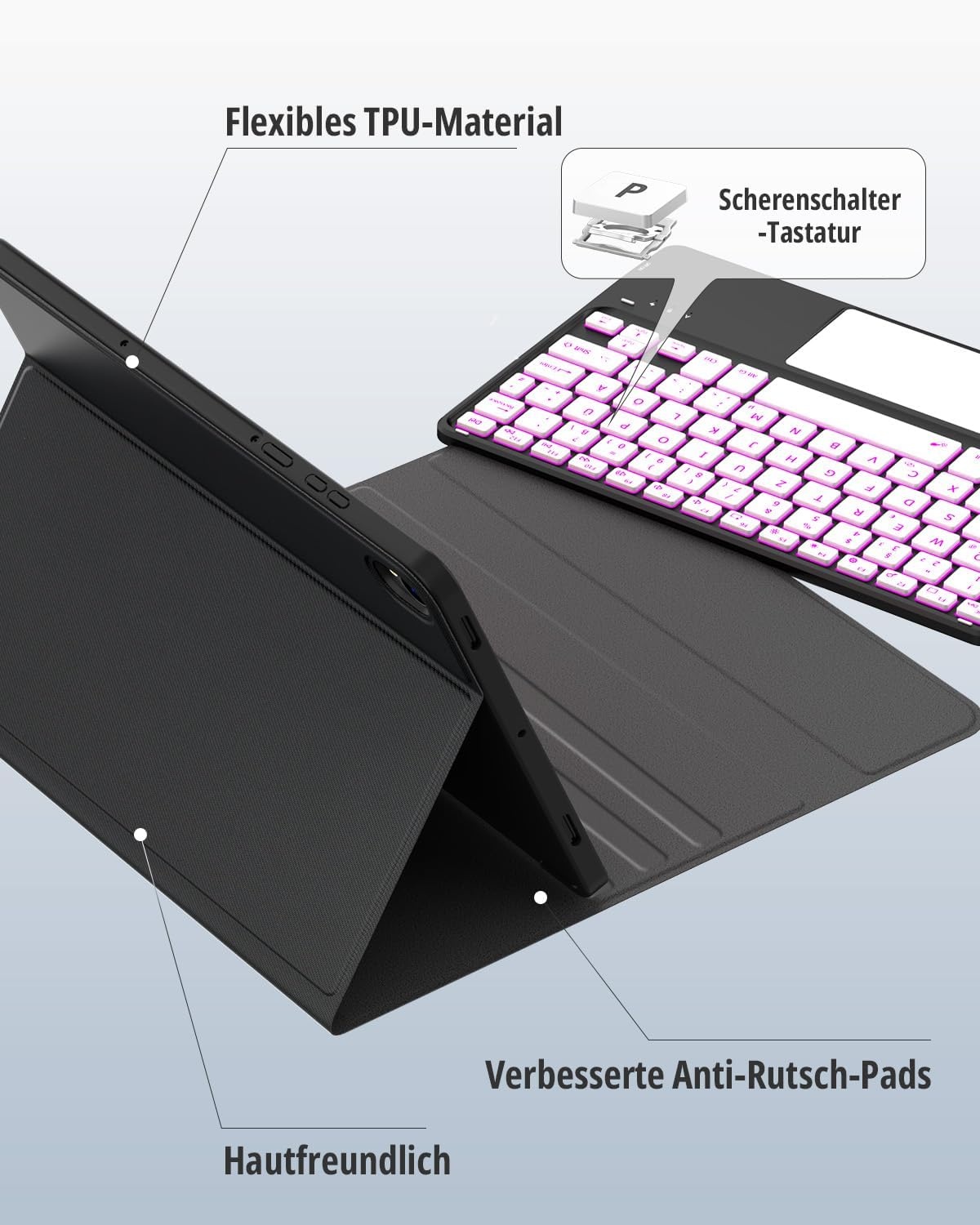 Tastatur-Hülle für Galaxy Tab S9 FE/S9 mit Touchpad & RGB - Bis zu 27% sparen