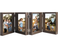 Dreifacher Fotorahmen 13x18 cm MDF Braun klappbar - 45% Rabatt
