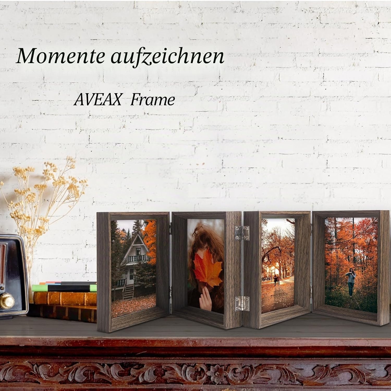 Dreifacher Fotorahmen 13x18 cm, MDF Braun, klappbar - bis zu 31% sparen