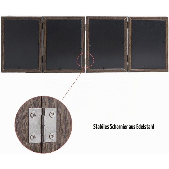 Dreifacher Fotorahmen 13x18 cm, MDF Braun, klappbar - bis zu 31% sparen