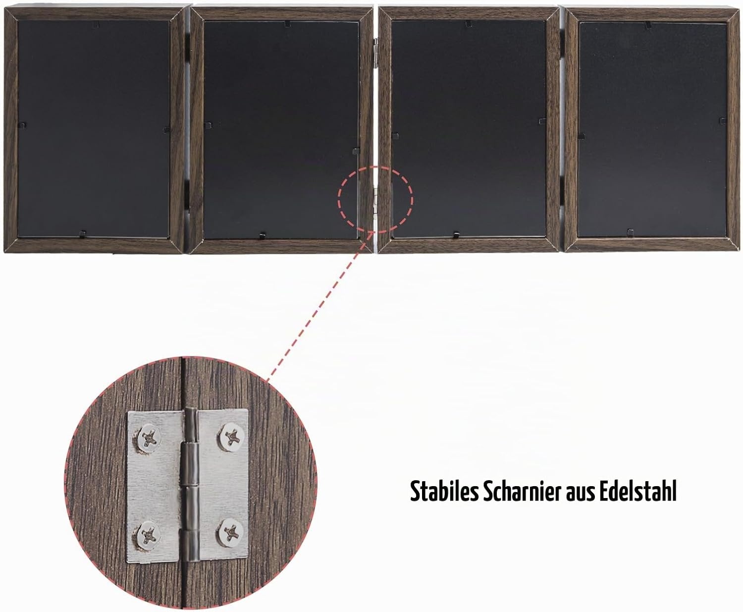 Dreifacher Fotorahmen 13x18 cm, MDF Braun, klappbar - bis zu 31% sparen