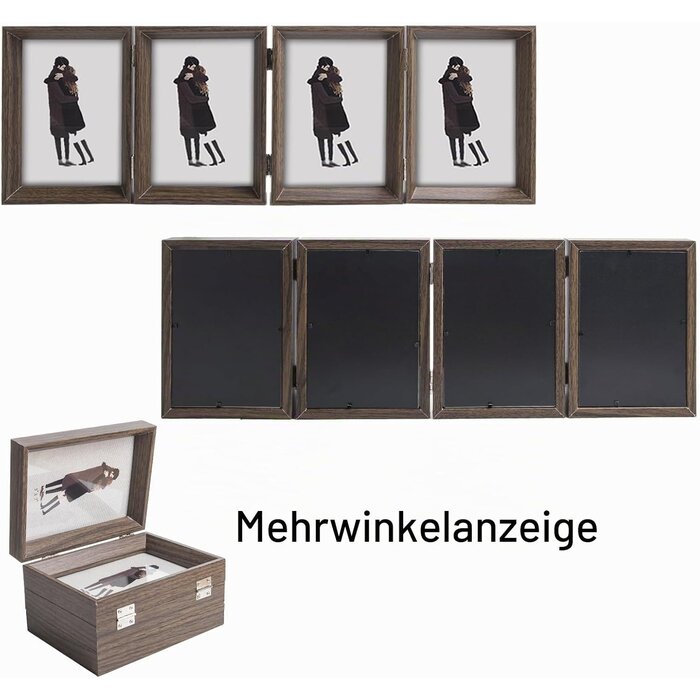 Dreifacher Fotorahmen 13x18 cm, MDF Braun, klappbar - bis zu 31% sparen