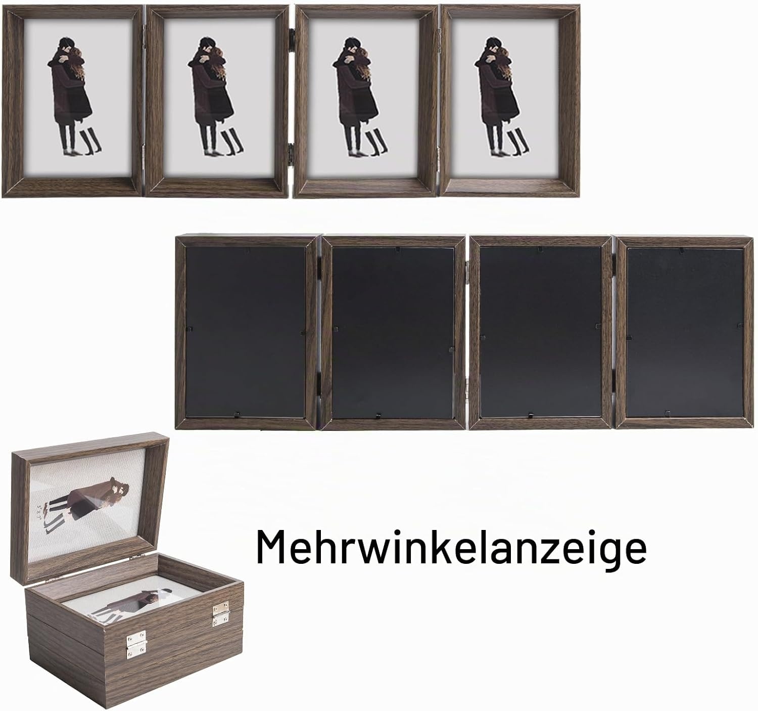 Dreifacher Fotorahmen 13x18 cm, MDF Braun, klappbar - bis zu 31% sparen