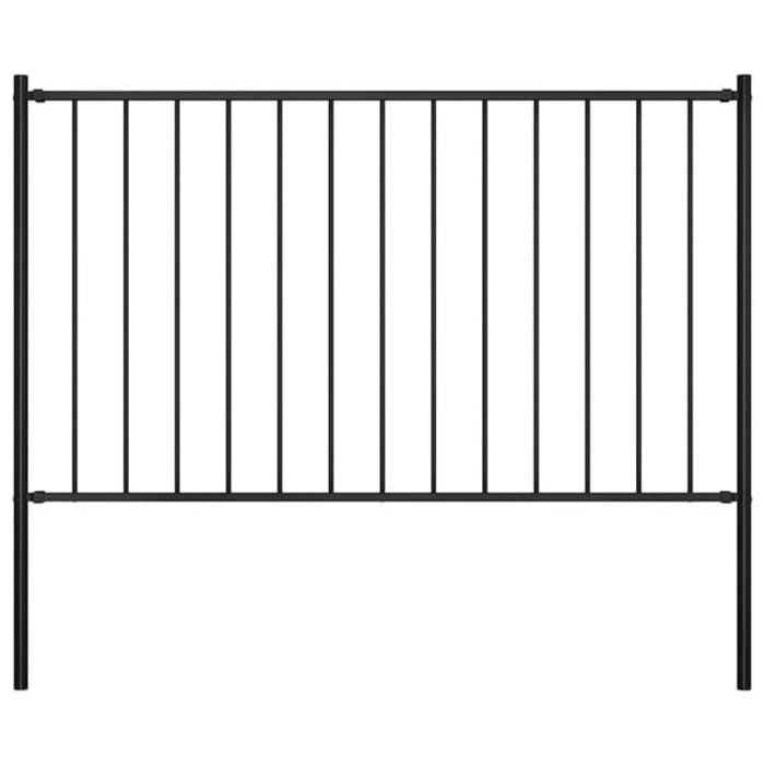 Vidaxl Zaunelement mit Pfosten 170x125 cm - Schwarz - bis zu 34% Rabatt