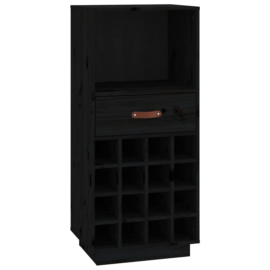 Vidaxl Weinschrank aus massivem Kiefernholz, 45x34x100 cm, Schwarz - bis zu 30% Rabatt