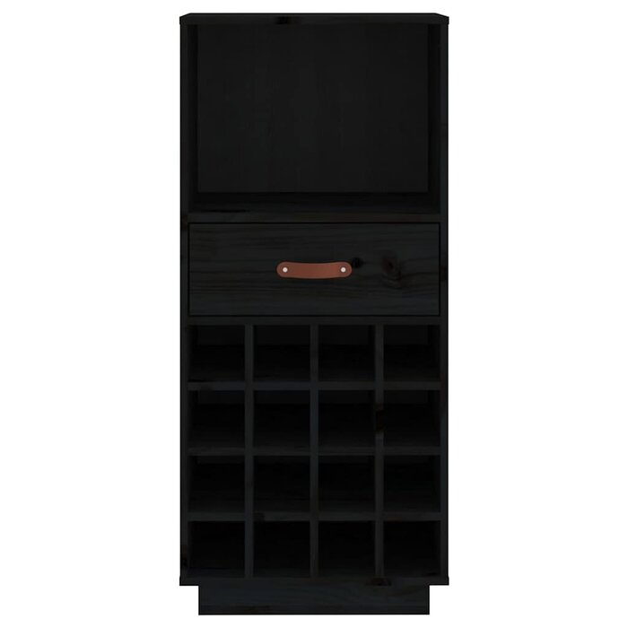 Vidaxl Weinschrank aus massivem Kiefernholz, 45x34x100 cm, Schwarz - bis zu 30% Rabatt