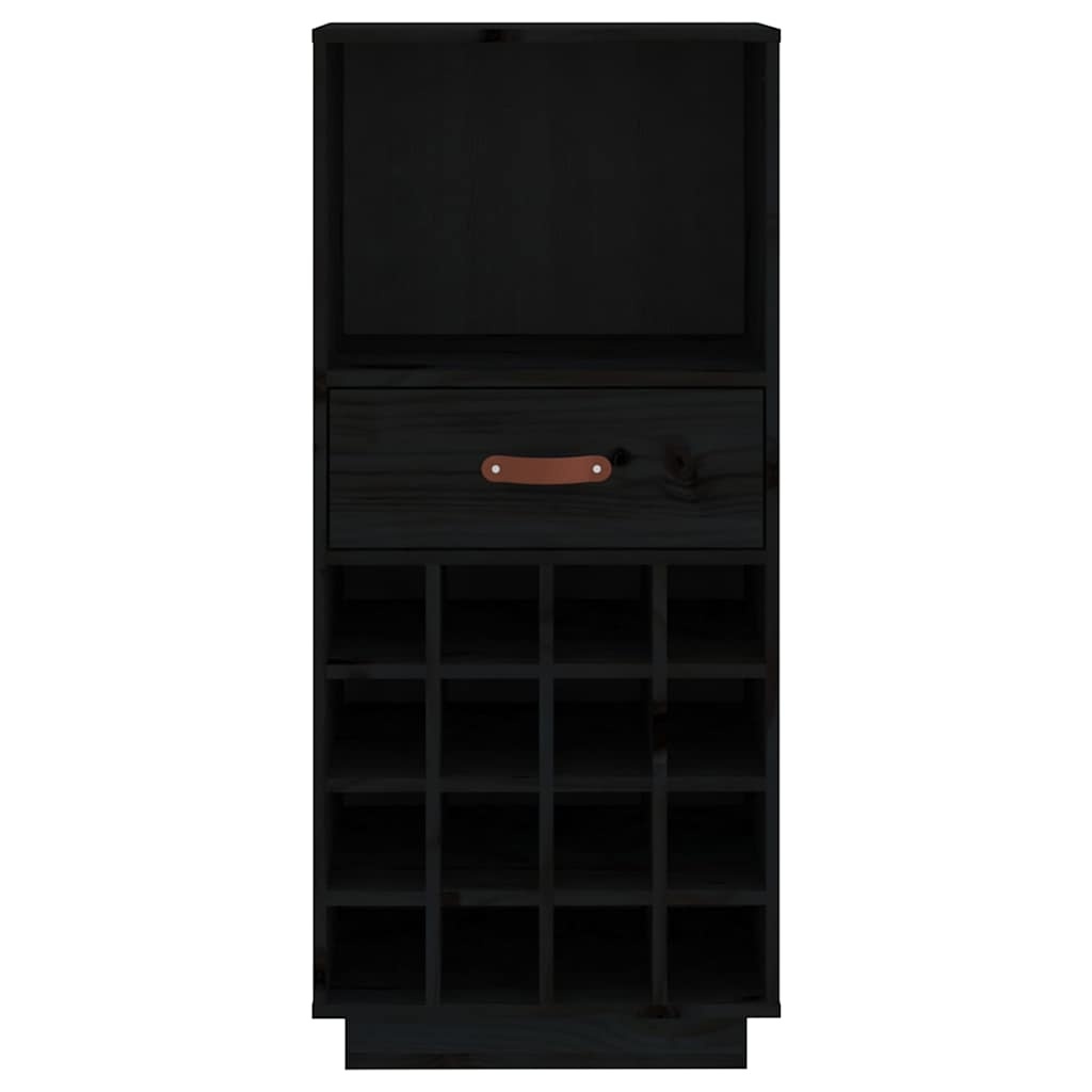 Vidaxl Weinschrank aus massivem Kiefernholz, 45x34x100 cm, Schwarz - bis zu 30% Rabatt