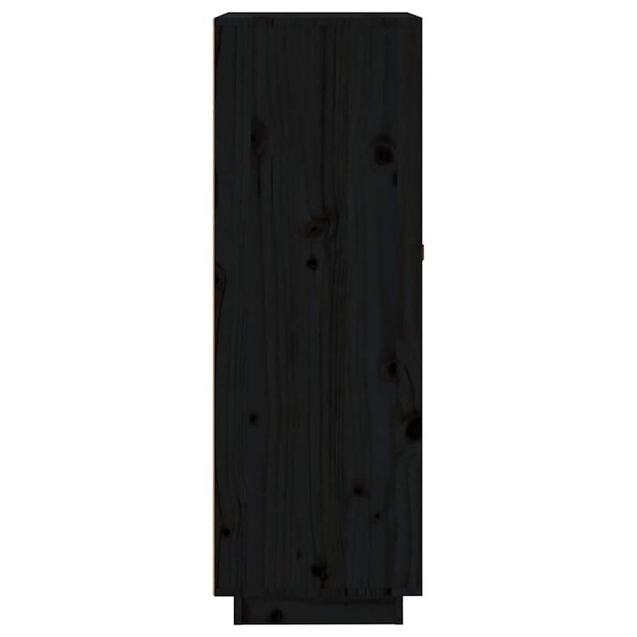 Vidaxl Weinschrank aus massivem Kiefernholz, 45x34x100 cm, Schwarz - bis zu 30% Rabatt