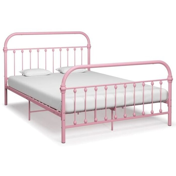 Vidaxl Metallbettgestell Rosa 120x200 cm - Stilvolles Einzelbett bis zu 35% Rabatt