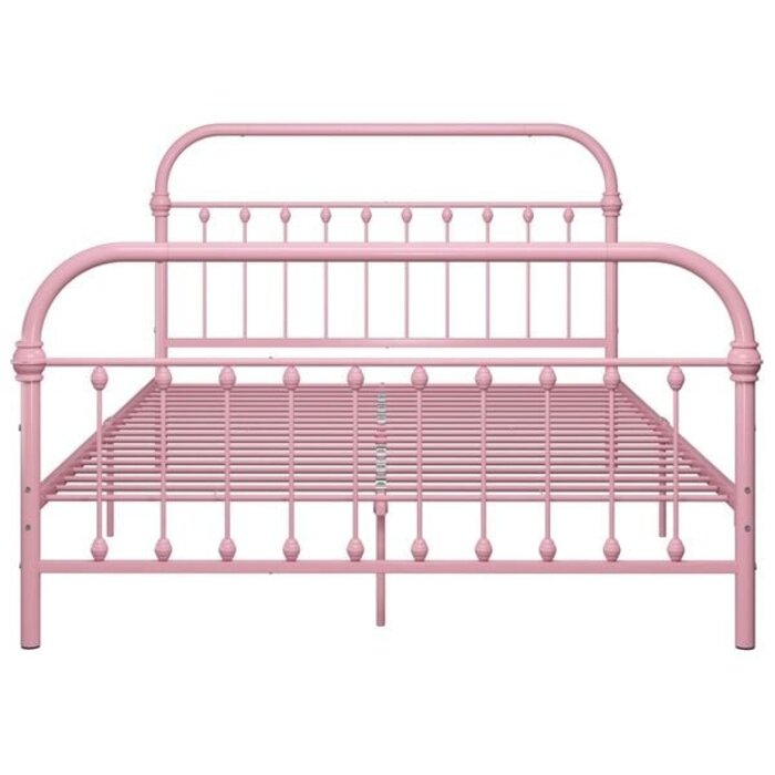 Vidaxl Metallbettgestell Rosa 120x200 cm - Stilvolles Einzelbett bis zu 35% Rabatt
