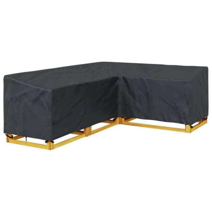 Vidaxl Gartenmöbel-Schutzhülle L-Form 250x180x80cm - Schwarz - bis zu 33% reduziert