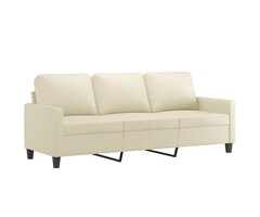 Vidaxl 3-Sitzer Sofa 180 cm Kunstleder cremeweiß - 40% Rabatt