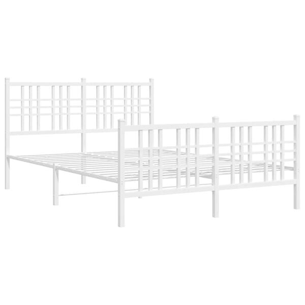 Vidaxl Robustes Metall-Bettgestell 140x200 cm - Weiß - bis zu 35% Rabatt