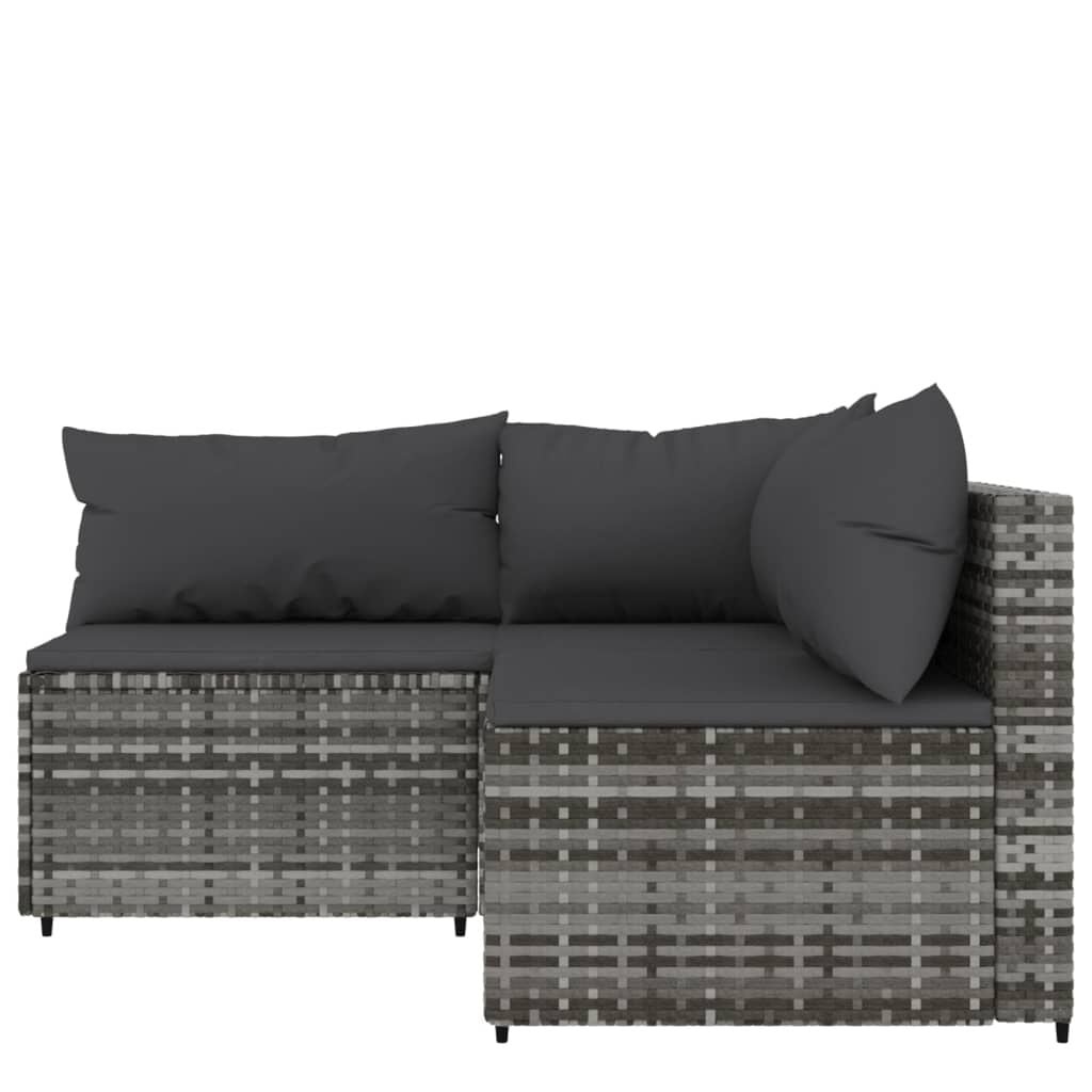 Vidaxl 3-teiliges Loungeset Polyrattan Grau - Gartenmöbel - bis zu 35% Rabatt