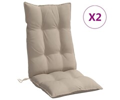 Vidaxl Hochlehner-Stuhlkissen 2er-Set, Taupe, 120x50x7 cm - 55% Rabatt