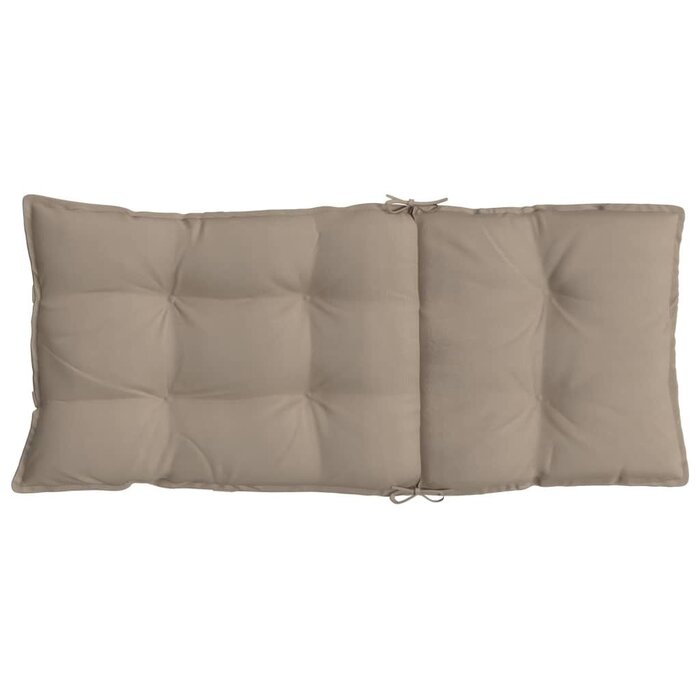 Vidaxl 2er-Set Hochlehner-Stuhlkissen 120x50x7cm Taupe - jetzt bis zu 34% günstiger