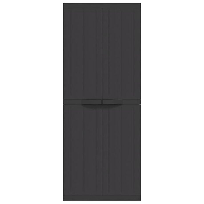 Vidaxl Gartenschrank aus Polypropylen 65x37x165 cm - Schwarz - bis zu 35% Rabatt