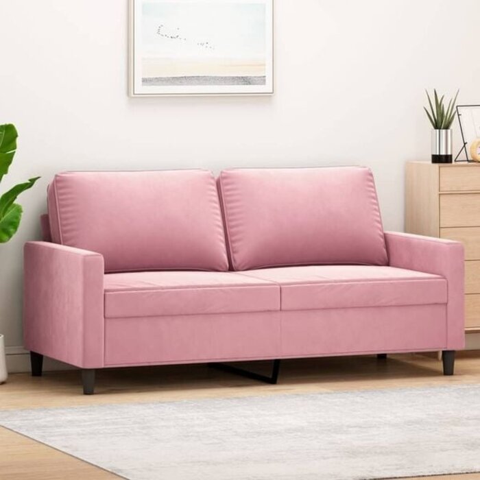 Vidaxl 2-Sitzer Sofa in Rosa, 140 cm - Samtsofa mit bis zu 35% Rabatt