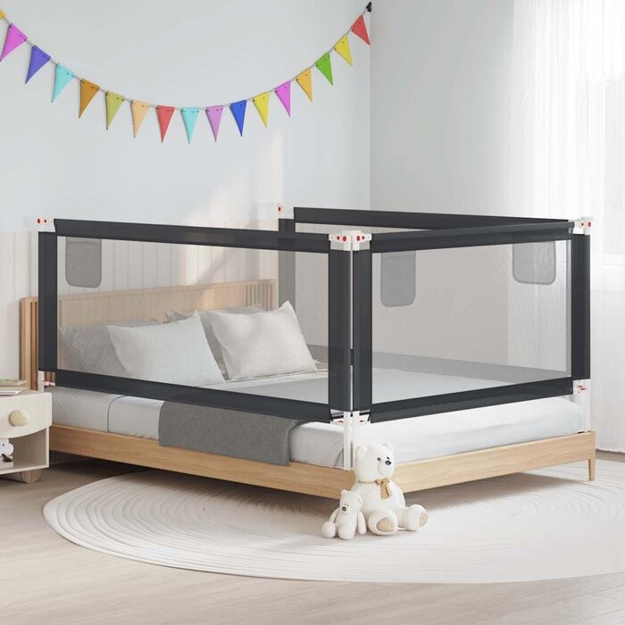 Vidaxl Bettgitter für Kleinkinder 200x25 cm, Dunkelgrau - bis zu 33% sparen