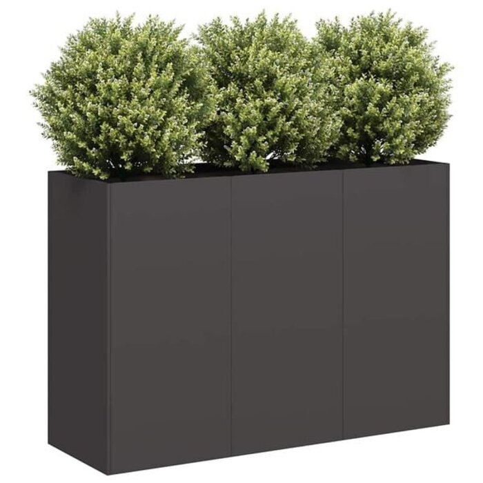 Vidaxl Design-Pflanzkübel 120x40x80 cm aus Stahl - Schwarz - bis zu 35% Rabatt