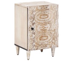 Vidaxl Badezimmerschrank Massivholz 38x33,5x58cm Weiß - 61% Rabatt